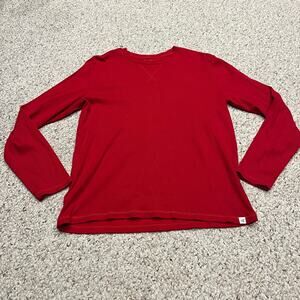 Burts Bee's Baby Organic Cotton Ribbed Thermal Long Sleeve M Red Basic Capsule